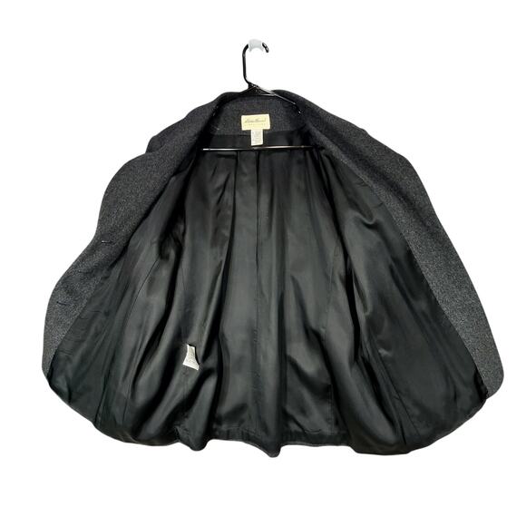 Vtg Eddie Bauer Blazer L Petite Women Wool Angora Menswear Style Oversized Gray - Picture 3 of 14